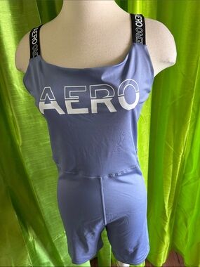 AERO Blue Logo Romper with Branded Straps